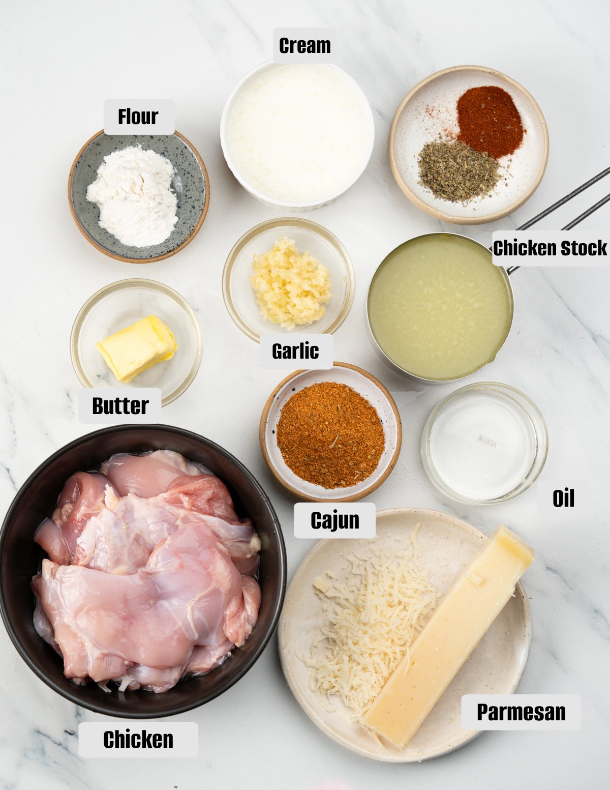 Ingredients you need for Cajun Chicken