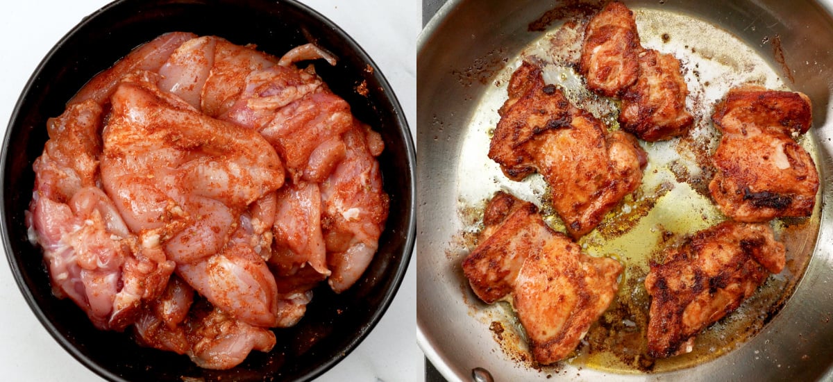 Season chicken with cajun seasoning  and pan fry it. 