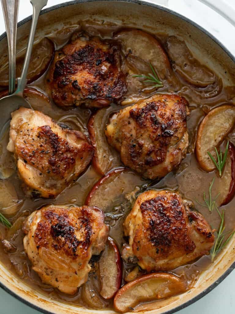 Braised Chicken Thighs With Apples